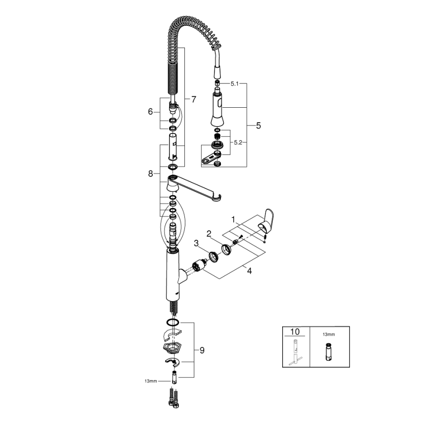 GROHE 32950000 - Dřezová baterie K7 lesklý chrom