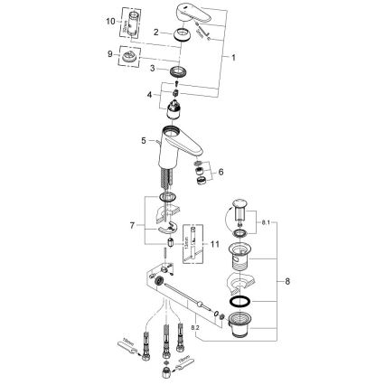 GROHE 33177002 - Umyvadlová baterie EURODISC COSMOPOLITAN DN 15 lesklý chrom