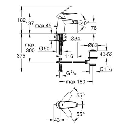 GROHE 33244002 - Bidetová baterie EURODISC COSMOPOLITAN DN 15 lesklý chrom