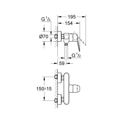 GROHE 33569002 - Sprchová baterie EURODISC COSMOPOLITAN DN 15 lesklý chrom