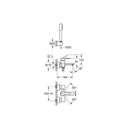 GROHE 33850001 - Vanová baterie LINEARE DN 15 lesklý chrom
