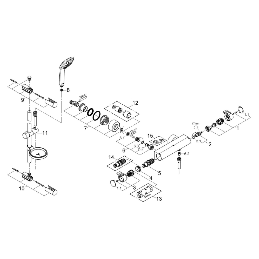 GROHE 34195001 -Termostat. baterie GROHTHERM 2000 s EUPHORIA 110 soupravou chrom