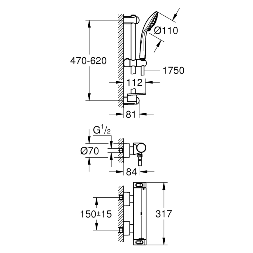 GROHE 34195001 -Termostat. baterie GROHTHERM 2000 s EUPHORIA 110 soupravou chrom