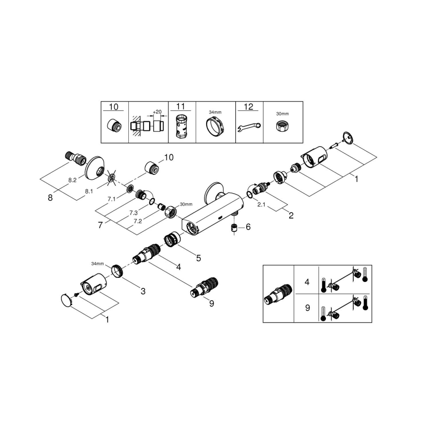 GROHE 34229002 - Termostatická sprchová baterie PRECISION TREND DN 15 chrom
