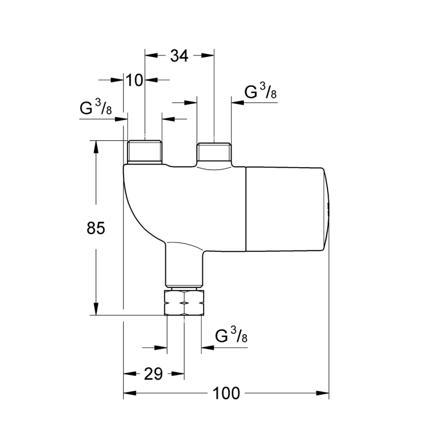 GROHE 34487000 - Termostatická ochrana proti opaření GROHTHERM MICRO chrom