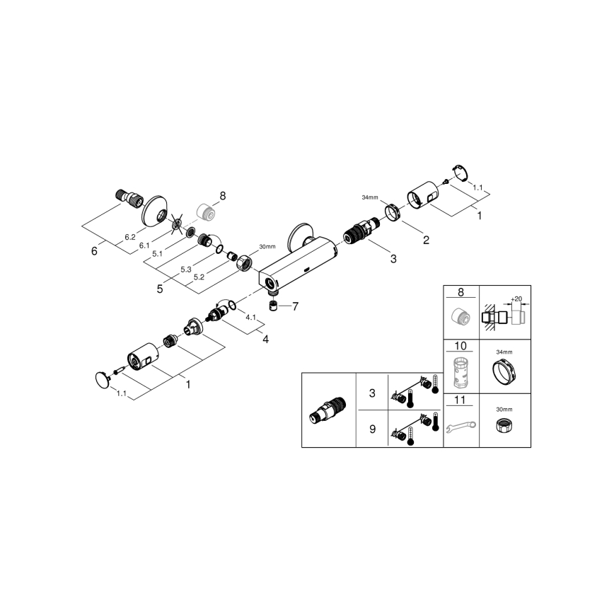GROHE 345942430 - Termostatická sprchová baterie PRECISION START DN 15 černá
