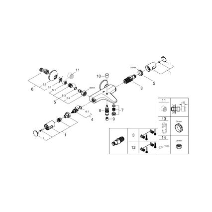 GROHE 345982430 - Termostatická vanová baterie PRECISION START 168 mm černá