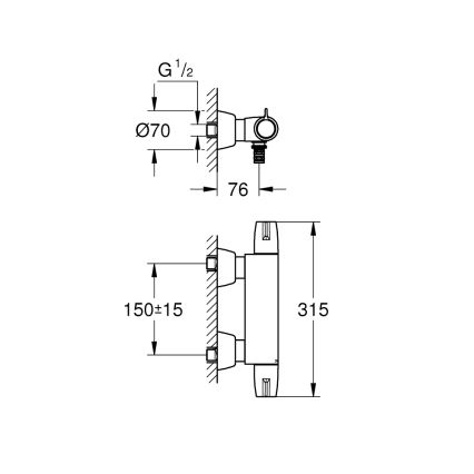 GROHE 34666000 - Termostatická lékařská baterie DN 15 lesklý chrom