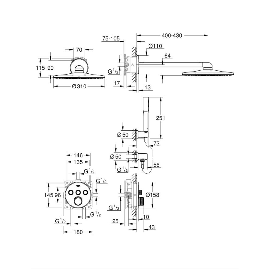 GROHE 34709000 - Sprchový set SMARTCONTROL Perfect lesklý chrom