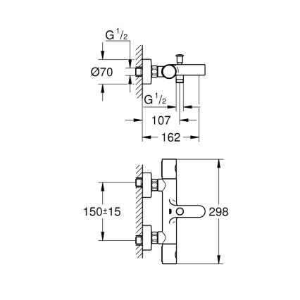 GROHE 34774000 - Termostatická vanová baterie PRECISION GET DN 15 lesklý chrom