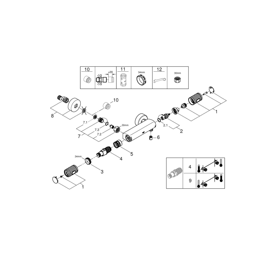 GROHE 34790000 - Termostatická sprchová baterie PRECISION FEEL DN 15 chrom