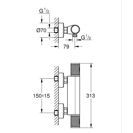 GROHE 34790000 - Termostatická sprchová baterie PRECISION FEEL DN 15 chrom
