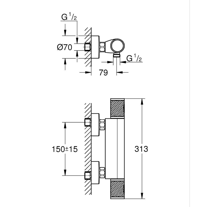 GROHE 34790000 - Termostatická sprchová baterie PRECISION FEEL DN 15 chrom