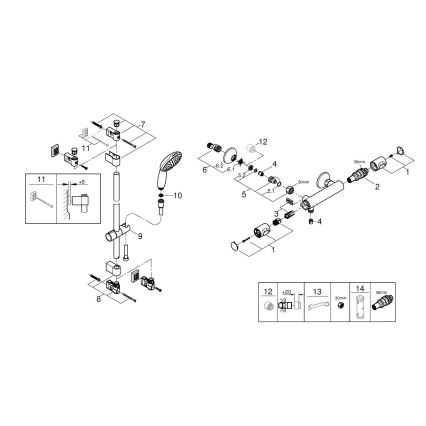 GROHE 34800001 - Termostatická sprchová baterie PRECISION FLOW 600 mm chrom