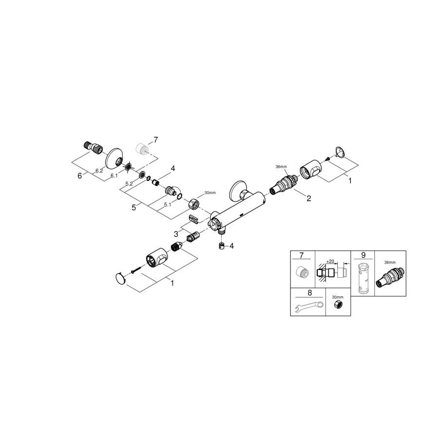 GROHE 34840000 - Termostatická sprchová baterie PRECISION DN 15 lesklý chrom
