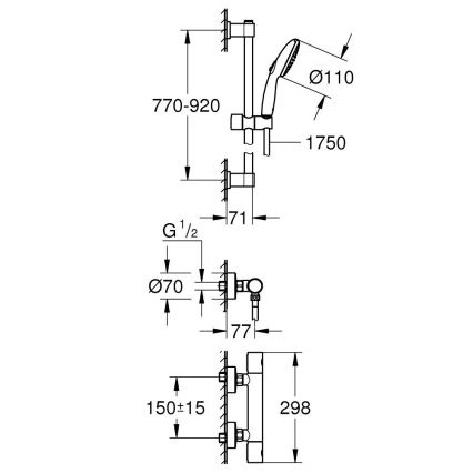 GROHE 34857000 - Termostatická sprchová baterie PRECISION GET 12” lesklý chrom