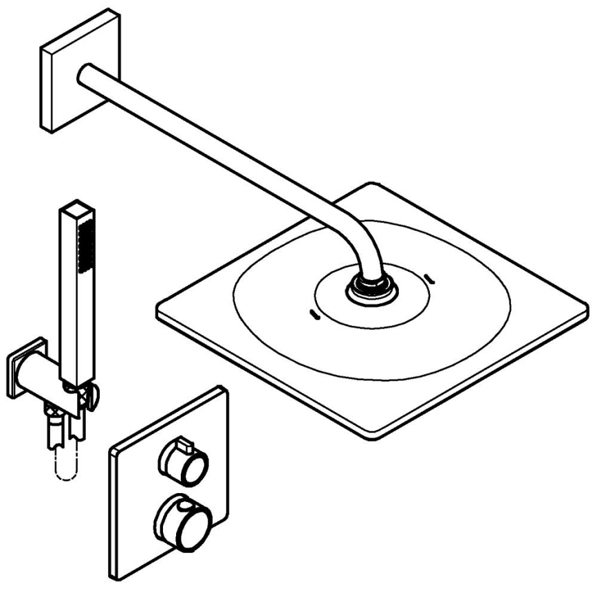 GROHE 34881000 - Podomítkový sprchový systém PRECISION 310 × 310 mm lesklý chrom