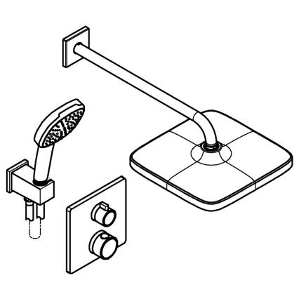 GROHE 348822430 - Sprchový set PRECISION 250 × 250 mm černá