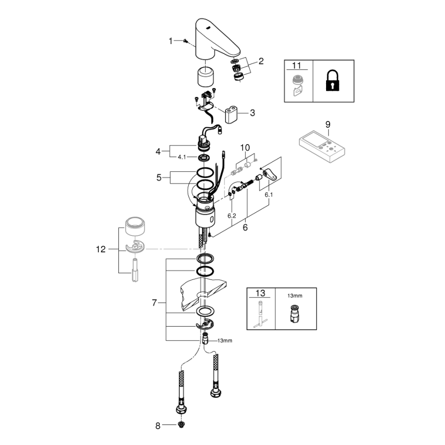 GROHE 36207001 - Elektronická umyvadlová baterie EUROPLUS E DN 15 lesklý chrom