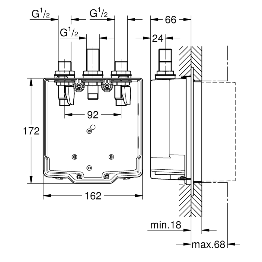 Grohe 36322001 - Podomítkové těleso k baterii EUROSMART COSMOPOLITAN T