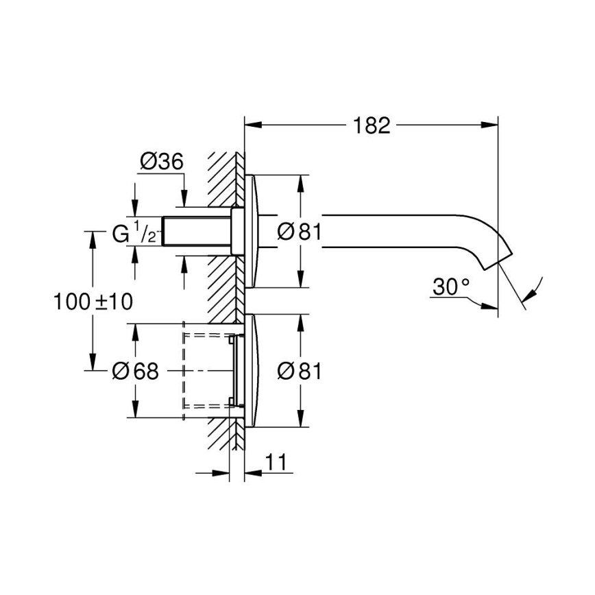 GROHE 36447000 - Infra elektronická baterie ESSENCE E 182 mm lesklý chrom