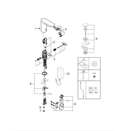 GROHE 36451000 - Elektronická umyvadlová baterie BAU COSMOPOLITAN E lesklý chrom
