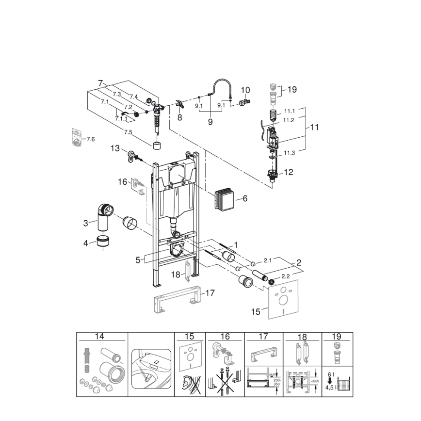 GROHE 36497000 - Modul pro WC SOLIDO 1,13 m bílá
