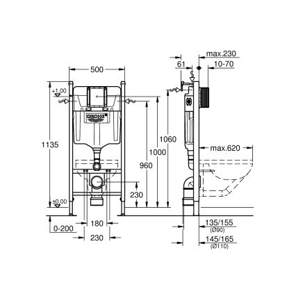 GROHE 36497000 - Modul pro WC SOLIDO 1,13 m bílá