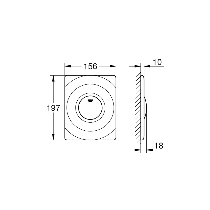 GROHE 37063SH0 - Ovládací tlačítko SURF 156 × 197 mm bílá