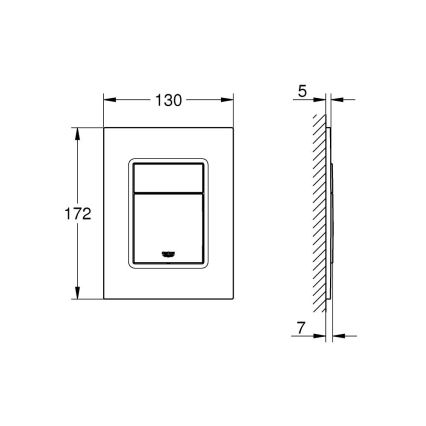 GROHE 37535SH0 - Splachovací tlačítko SKATE COSMOPOLITAN S 130 × 172 mm bílá