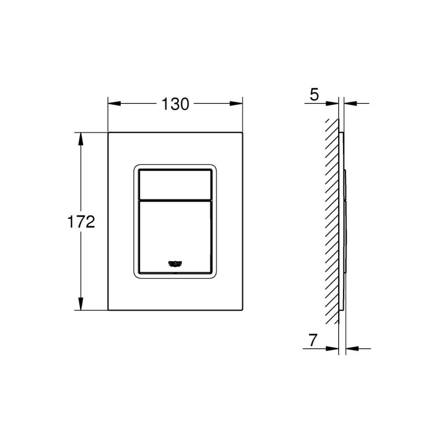GROHE 37535SH0 - Splachovací tlačítko SKATE COSMOPOLITAN S 130 × 172 mm bílá