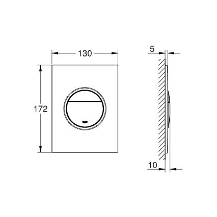 GROHE 37601AL0 - Splachovací tlačítko NOVA COSMOPOLITAN S 130 × 172 mm grafit