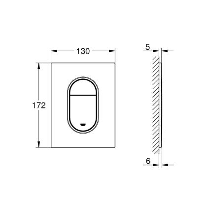GROHE 37624DA0 - Ovládací tlačítko 130 × 172 mm bronzová