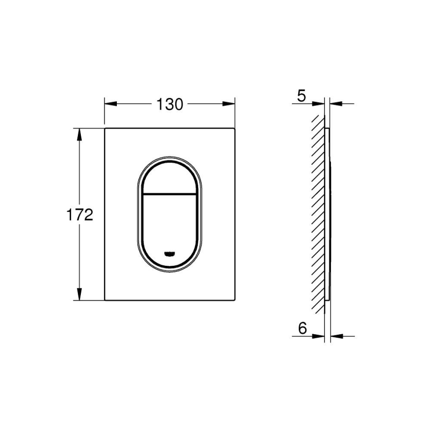 GROHE 37624DA0 - Ovládací tlačítko 130 × 172 mm bronzová