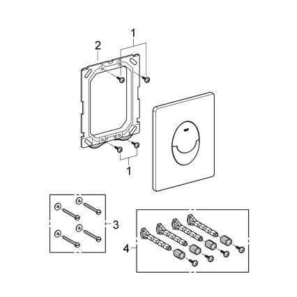 GROHE 38505P00 - Ovládací tlačítko SKATE AIR 156 × 197 mm matný chrom