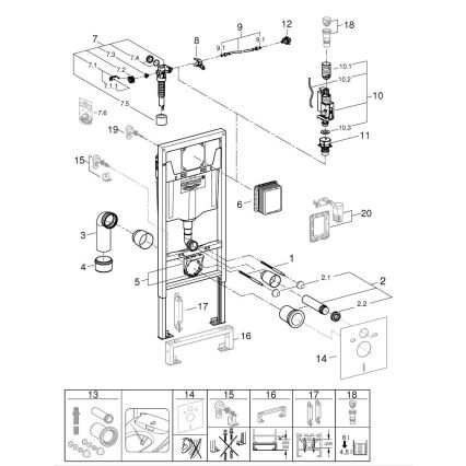 GROHE 38528001 - Modul pro WC RAPID SL 1,13 m bílá