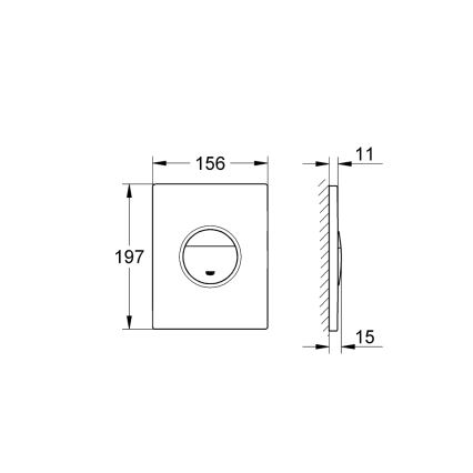 GROHE 38765000 - Splachovací tlačítko NOVA COSMOPOLITAN 156 × 197 mm chrom