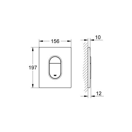 GROHE 38844000 - Splachovací tlačítko ARENA COSMOPOLITAN 156 × 197 mm chrom