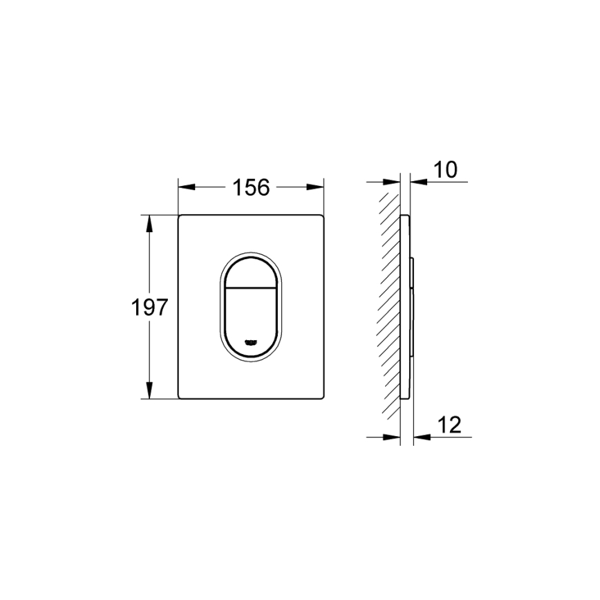 GROHE 38844000 - Splachovací tlačítko ARENA COSMOPOLITAN 156 × 197 mm chrom
