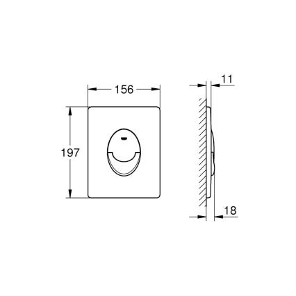 GROHE 38964KF0 - Splachovací tlačítko START 156 × 197 mm phantom černá