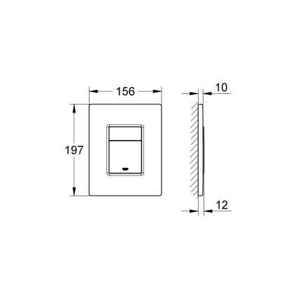 GROHE 38966000 - Ovládací tlačítko EVEN 156 × 197 mm lesklý chrom