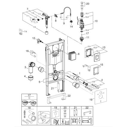GROHE 39186000 - Set předstěnové instalace SOLIDO 1,13 m bílá