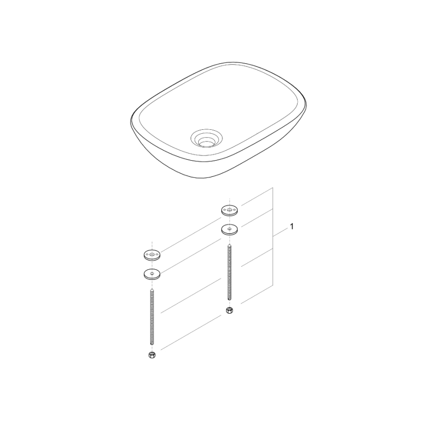 GROHE 39216000 - Umyvadlo na desku EUROSTYLE 500 × 380 mm keramika/bílá