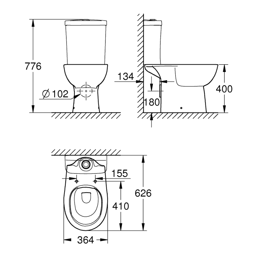 GROHE 39349000 - Stojící mísa BAU CERAMIC 356 × 600 × 400 mm keramika/bílá