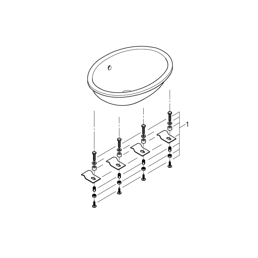 GROHE 39423000 - Umyvadlo zápustné BAU CERAMIC 560 × 420 mm keramika/bílá