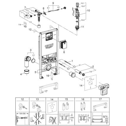 GROHE 39596000 - Modul pro WC RAPID SLX 1130 mm bílá