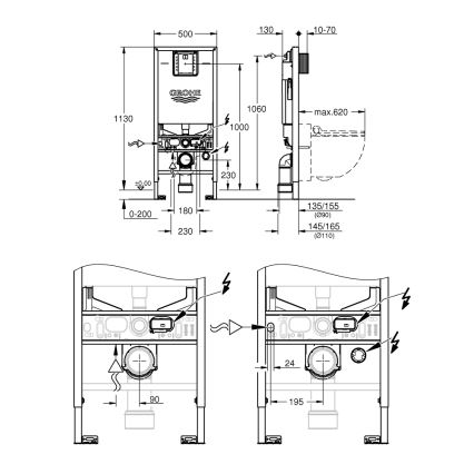 GROHE 39596000 - Modul pro WC RAPID SLX 1130 mm bílá