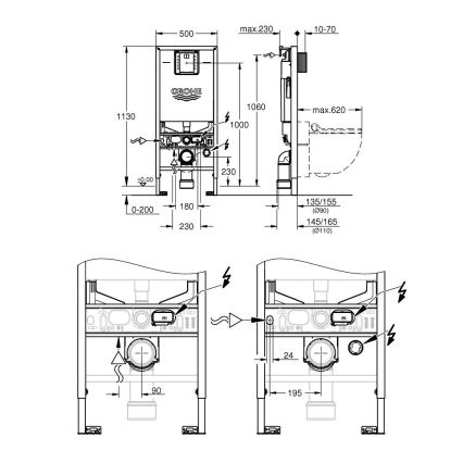 GROHE 39598000 - Modul pro závěsné WC RAPID SLX 1,13 m bílá