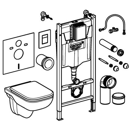 GROHE 39816000 - Sada pro WC SOLIDO COMPACT 1,13 m keramika/bílá