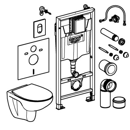 GROHE 39902000 - Toaleta SOLIDO 230 x 500 x 1130 keramika/bílá